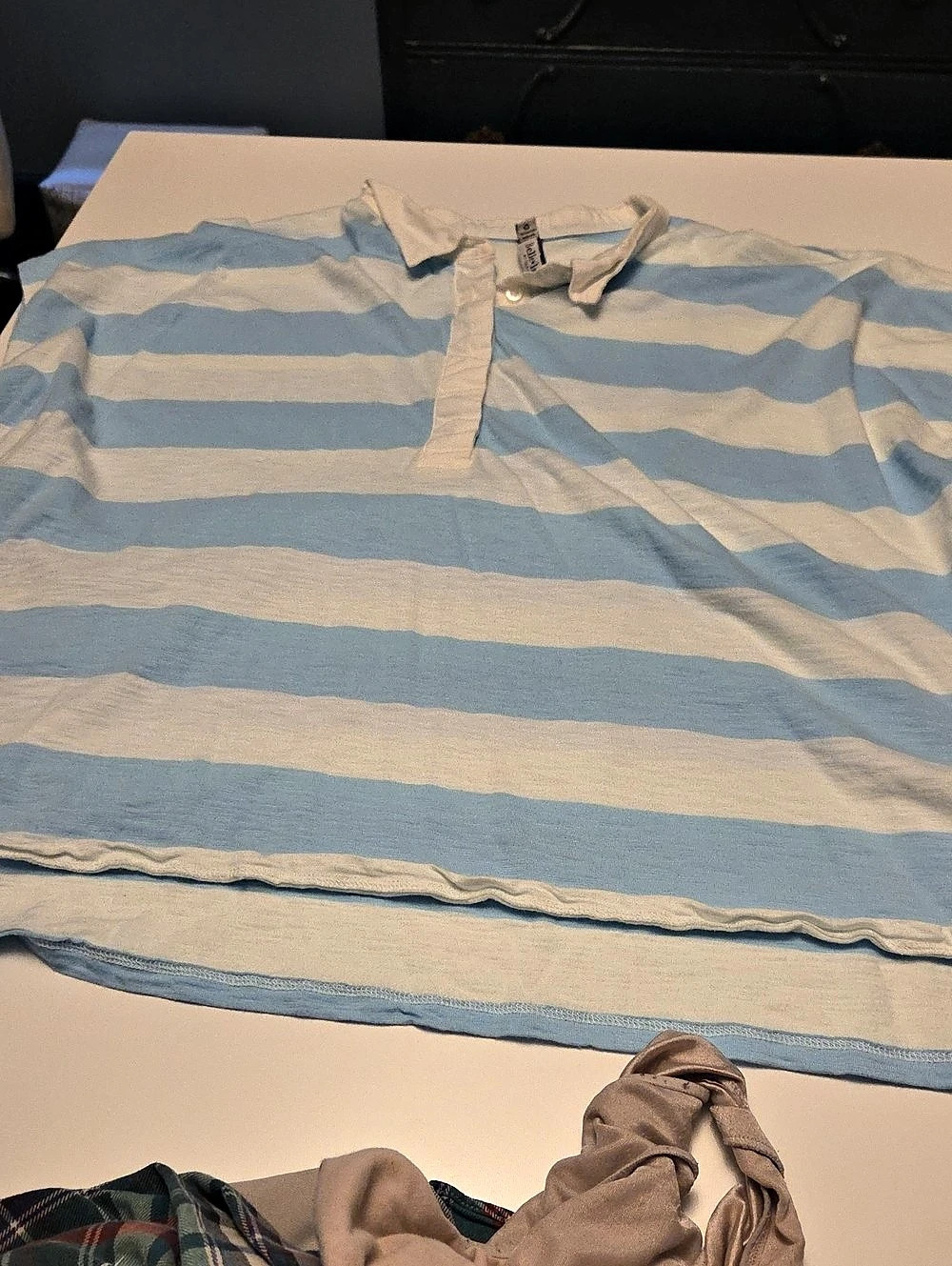 Bella + Canvas Striped Short Sleeve Tee in Blue & White